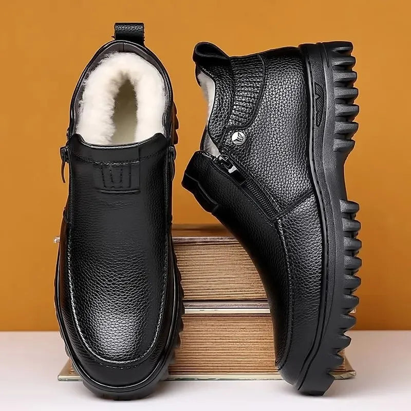 Zapatos cálidos para hombre 100% piel de vacuno
