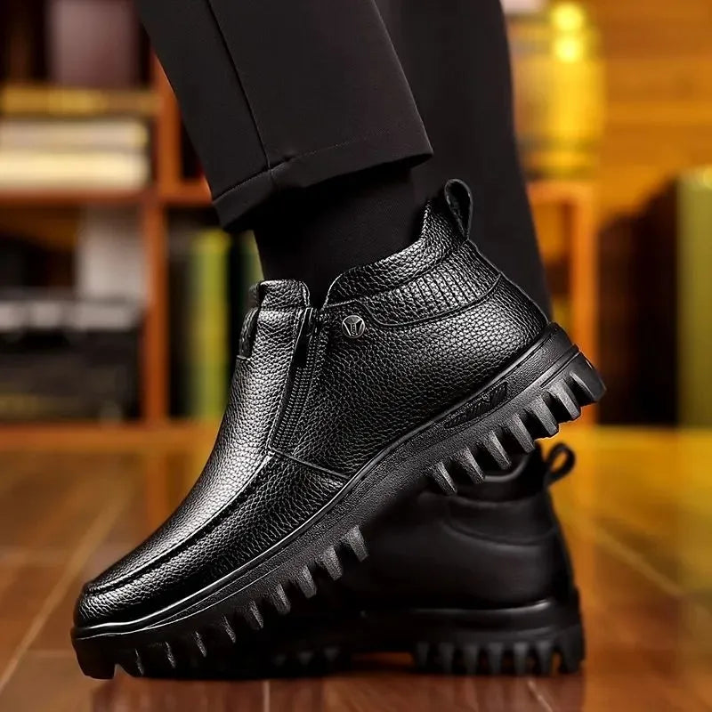 Zapatos cálidos para hombre 100% piel de vacuno