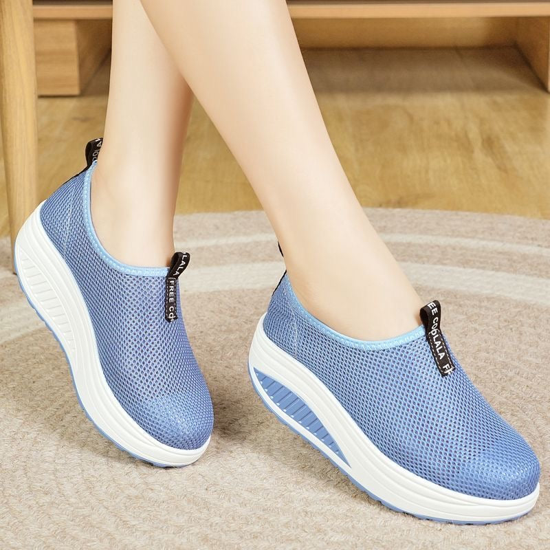 Zapatos de malla transpirable con aumento de altura