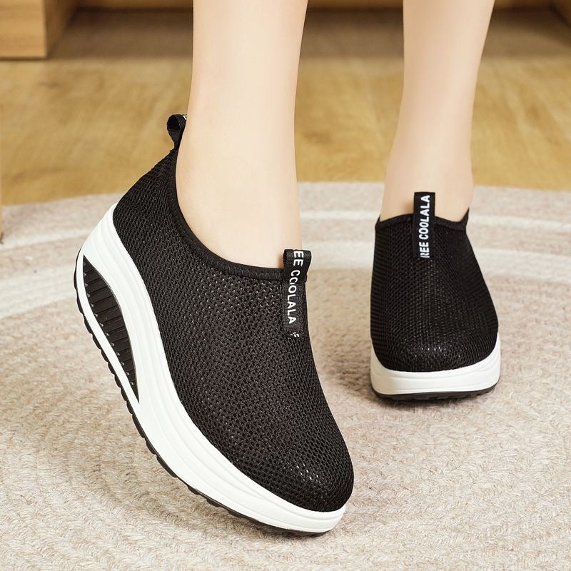 Zapatos de malla transpirable con aumento de altura