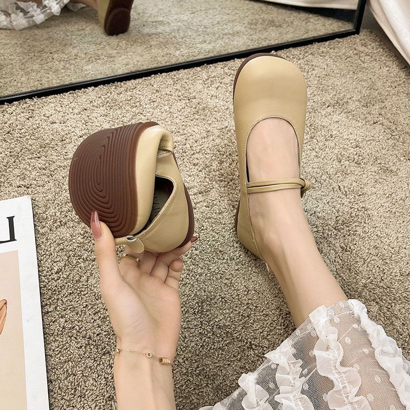 Zapatos planos de piel de mujer para primavera y otoño