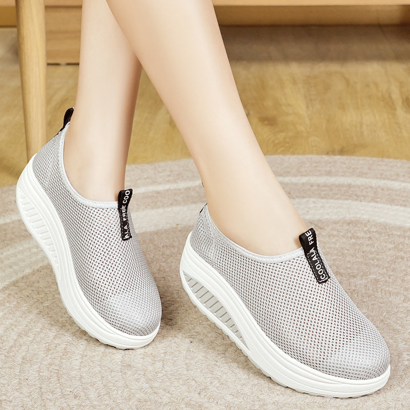 Zapatos de malla transpirable con aumento de altura