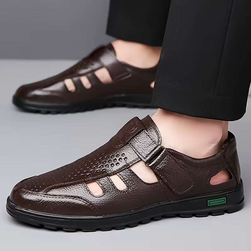 Zapatillas de cuero transpirable para hombre