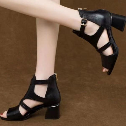 Sandalias de verano con tacón de bloque