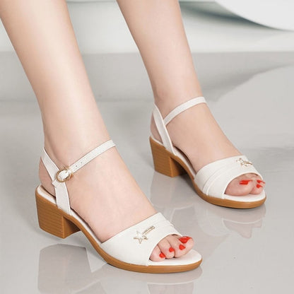 Sandalias de tacón alto de piel