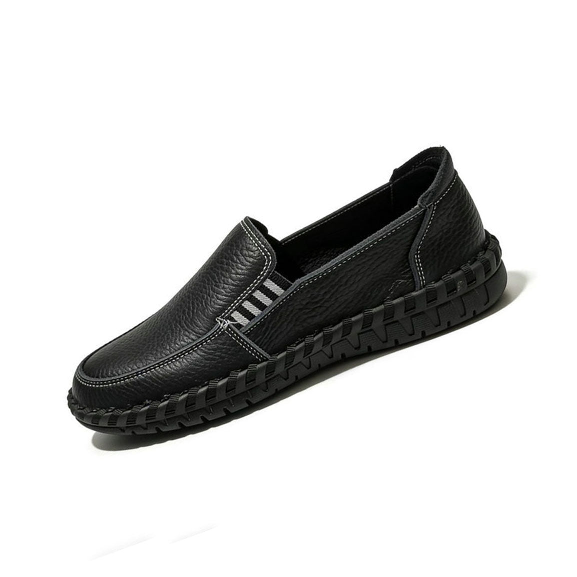 Mocasines de piel con costura artesanal perimetral para hombre