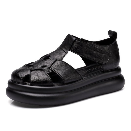 Sandalias tipo gladiador de plataforma con punta cerrada