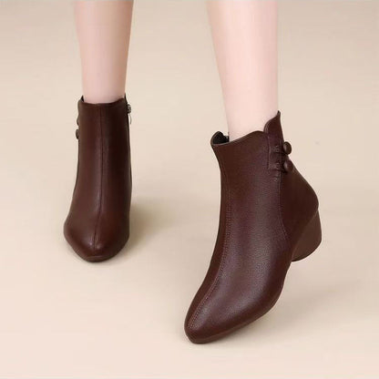 Botines de cuña nuevos (piel auténtica)