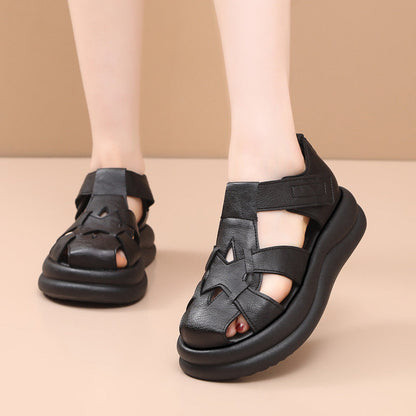 Sandalias tipo gladiador de plataforma con punta cerrada