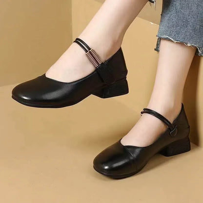 Cómodos zapatos de cuero con velcro y suela blanda