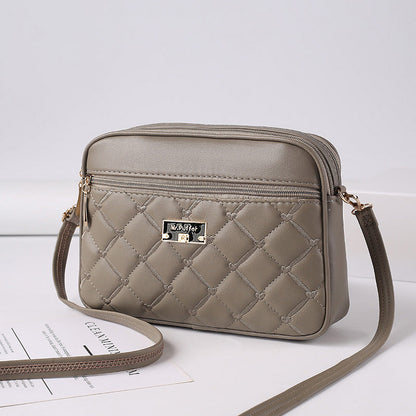 Bolso de hombro de piel a cuadros