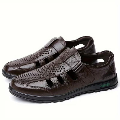 Zapatillas de cuero transpirable para hombre