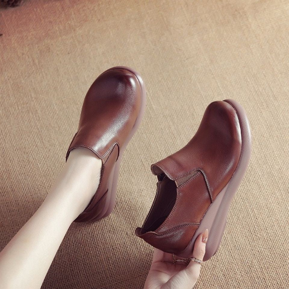 Zapatos de plataforma de piel de vacuno de grano superior