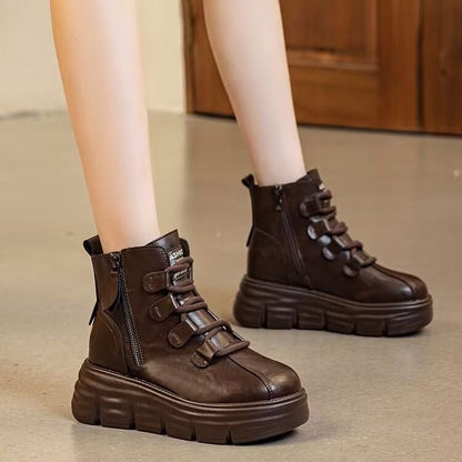 Botas de plataforma de piel vintage