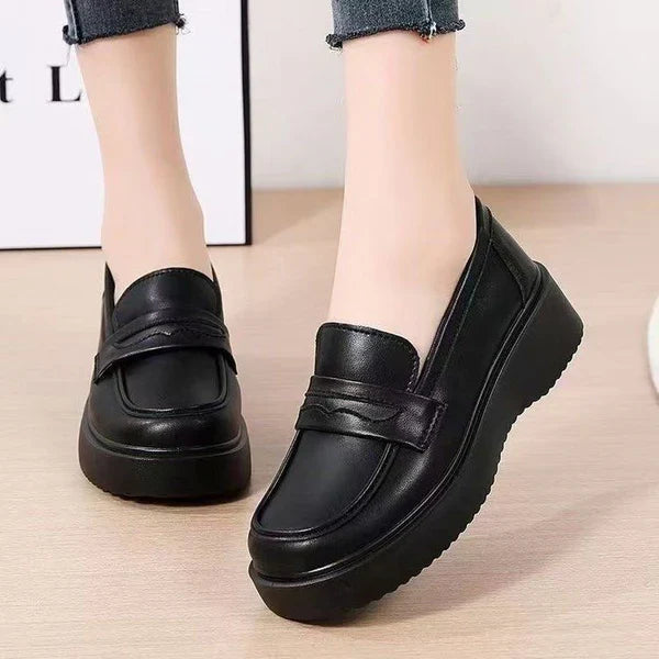 Mocasines de plataforma de piel suave