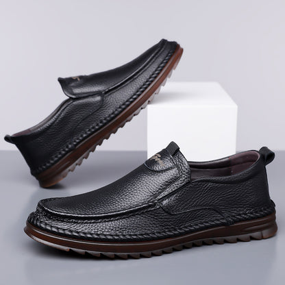 Mocasines de piel con costura artesanal para hombre