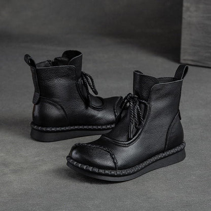 [100% piel de vacuno]Botas retro de piel suave