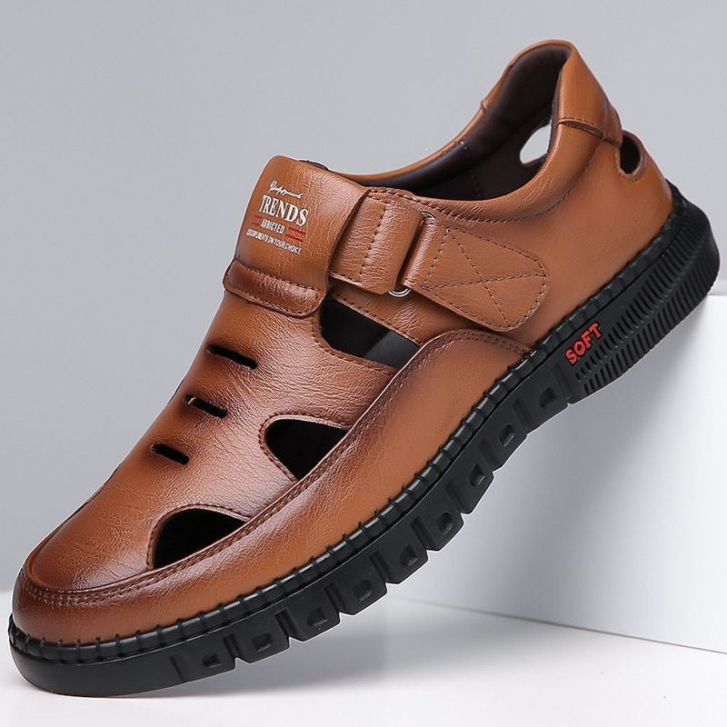 Zapatillas de cuero con diseño de abertura para hombres