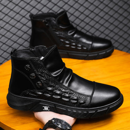 Botas martin con estampado de cocodrilo