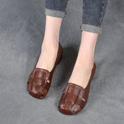 Zapatos de piel tejida suave