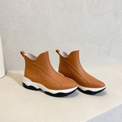 Botas de lluvia de moda para mujer, zapatos de trabajo