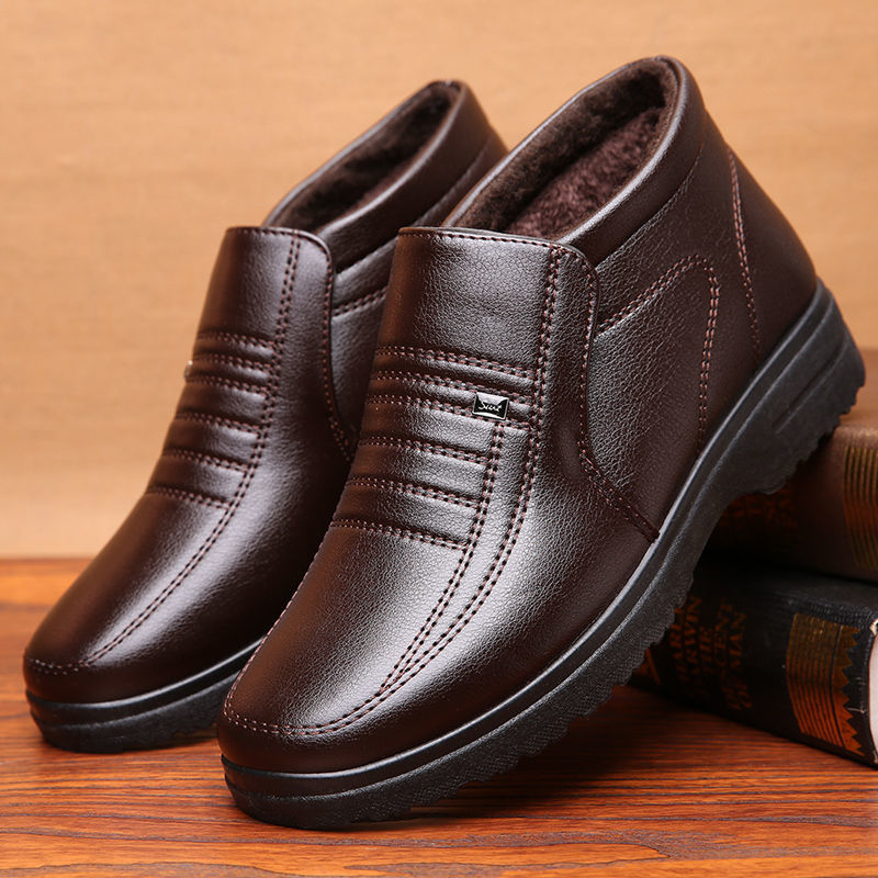 Botas de cuero cálidas para hombre (cuero genuino)