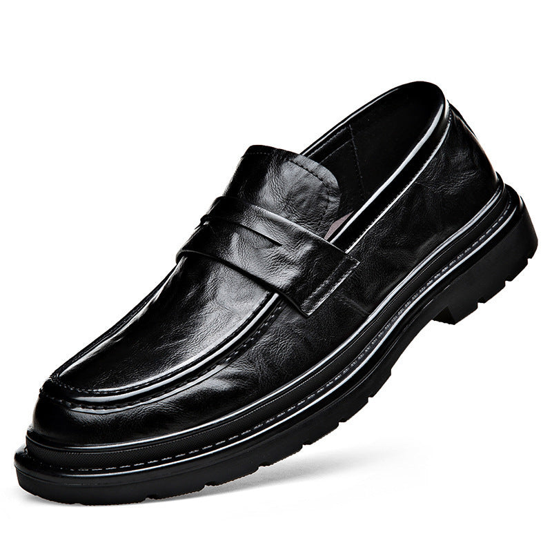 Mocasines de piel gruesa plataforma para hombre