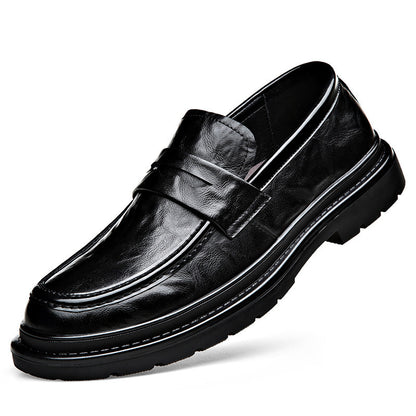 Mocasines de piel gruesa plataforma para hombre