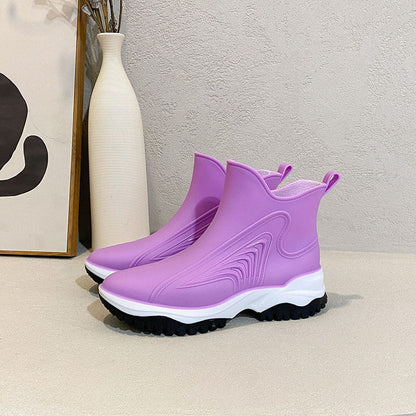 Botas de lluvia de moda para mujer, zapatos de trabajo