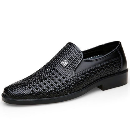 Zapatos de piel para hombre huecos y transpirables