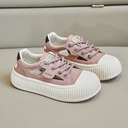 Zapatillas casuales huecas con punta redonda