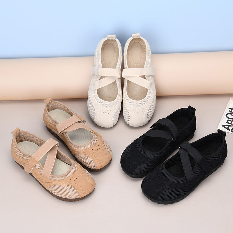 Zapatos de mujer con velcro de malla