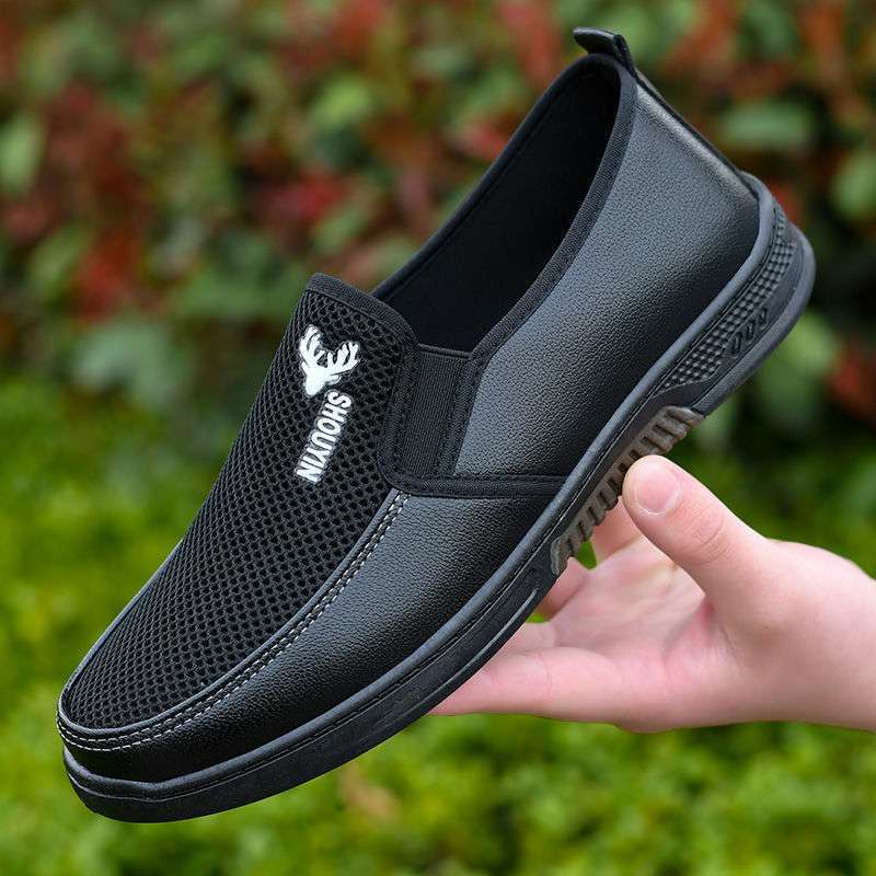 Zapatos de piel huecos y transpirables