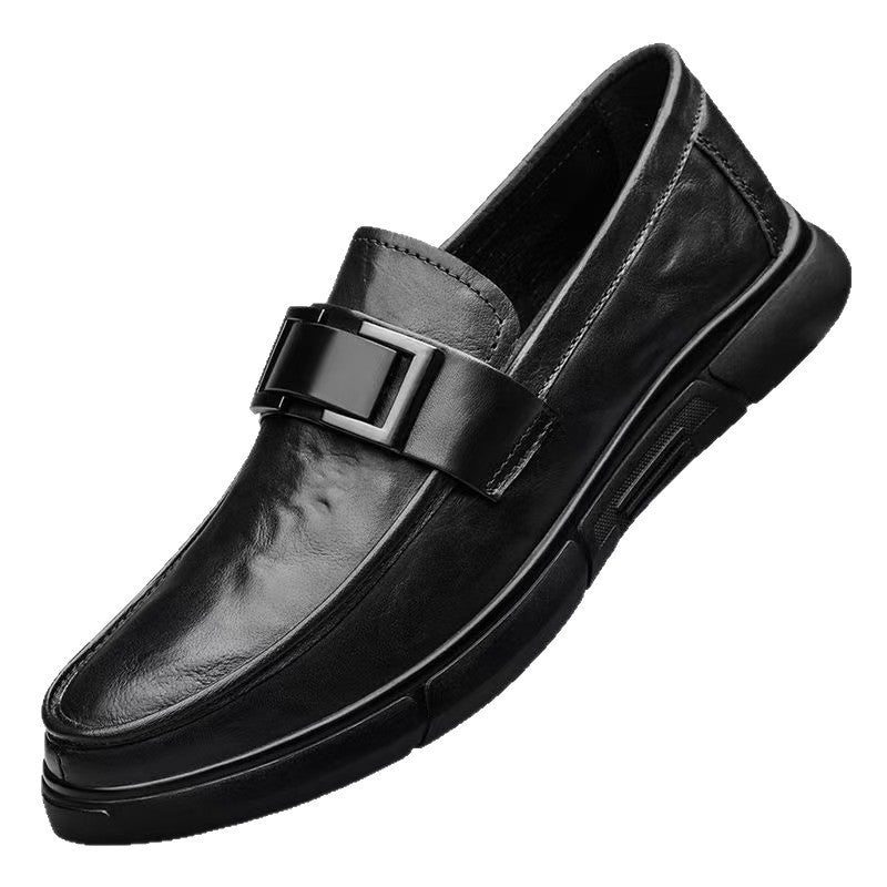Mocasines de piel con hebilla cuadrada plataforma para hombre