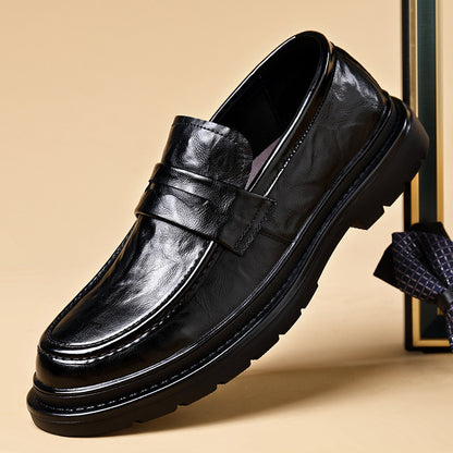 Mocasines de piel gruesa plataforma para hombre