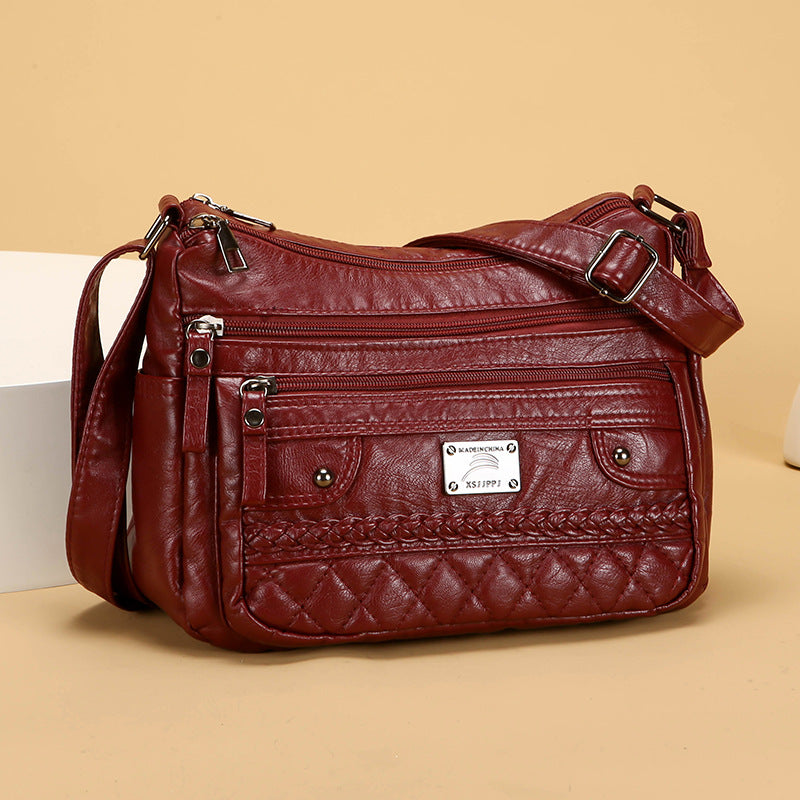 Bolso de piel suave y lavada a la moda