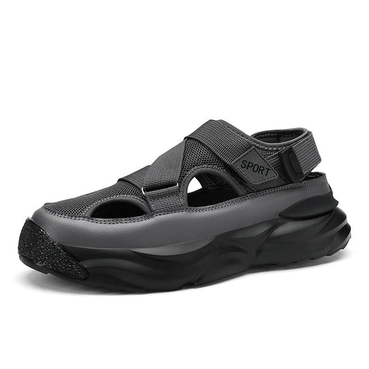 Sandalias de malla para hombre con suela alta
