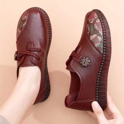 2025 Zapatos de piel de vacuno con suela blanda