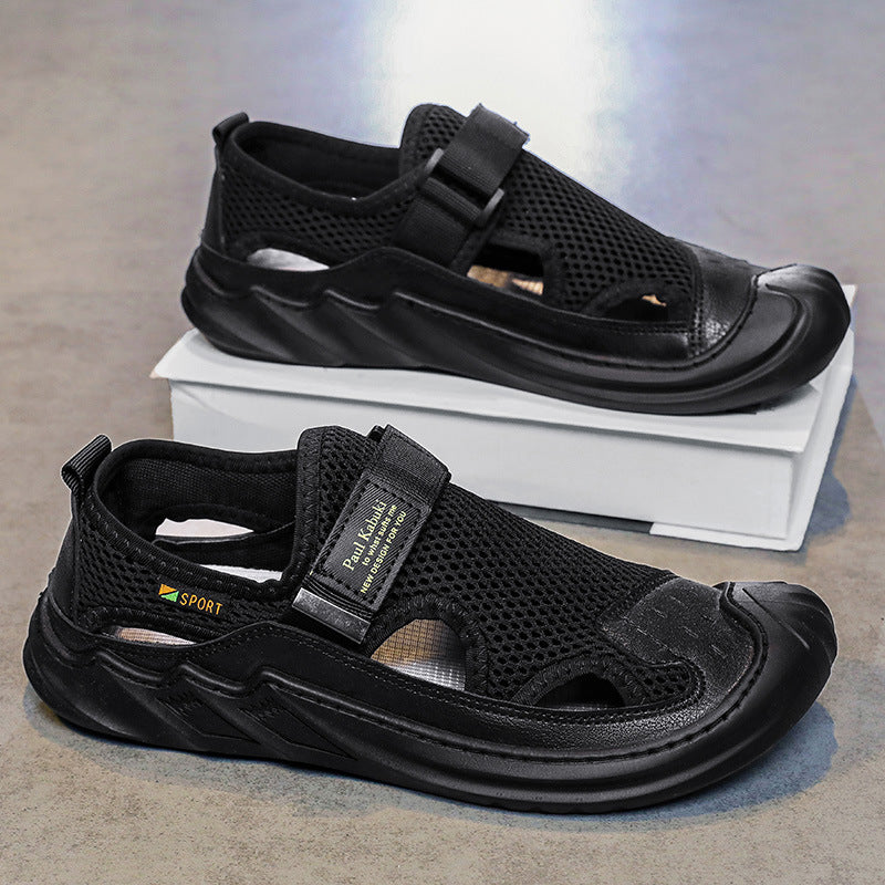 Zapatillas de hombre con diseño de rejilla y transparencia