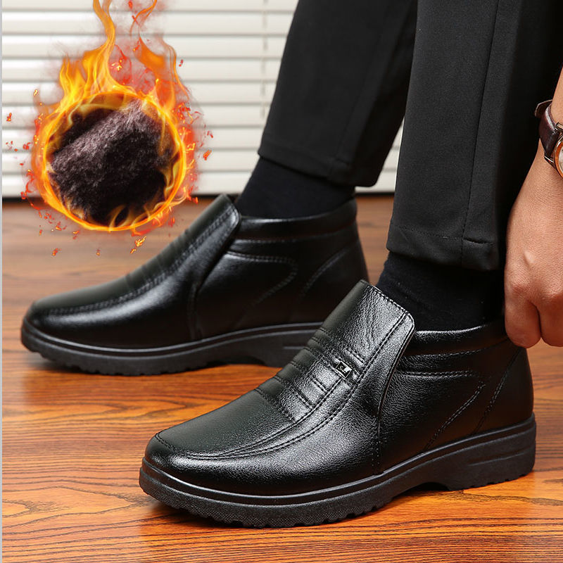 Botas de cuero cálidas para hombre (cuero genuino)