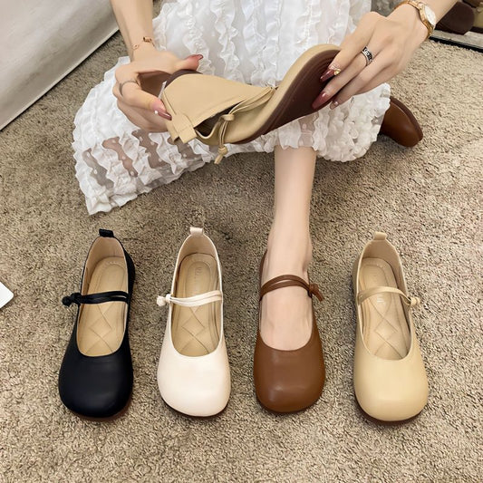 Zapatos planos de piel de mujer para primavera y otoño