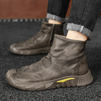 Bota Alta de Piel para Hombre, Punta Protectora, Suela Antideslizante