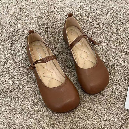 Zapatos planos de piel de mujer para primavera y otoño
