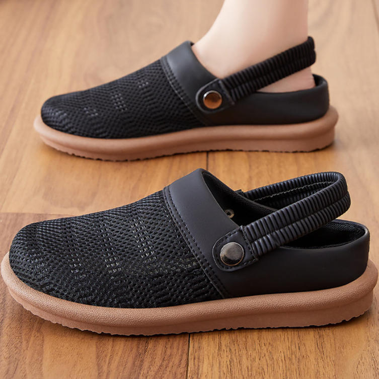 Tenis casuales de malla con punta redonda