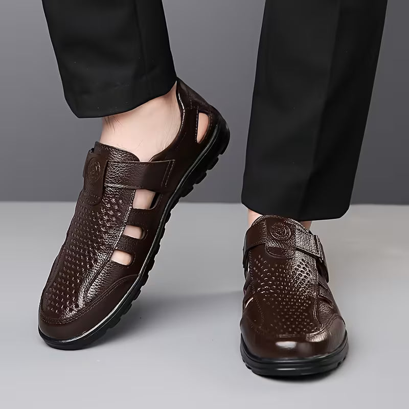 Zapatillas de cuero transpirable para hombre