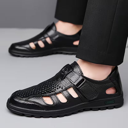Zapatillas de cuero transpirable para hombre